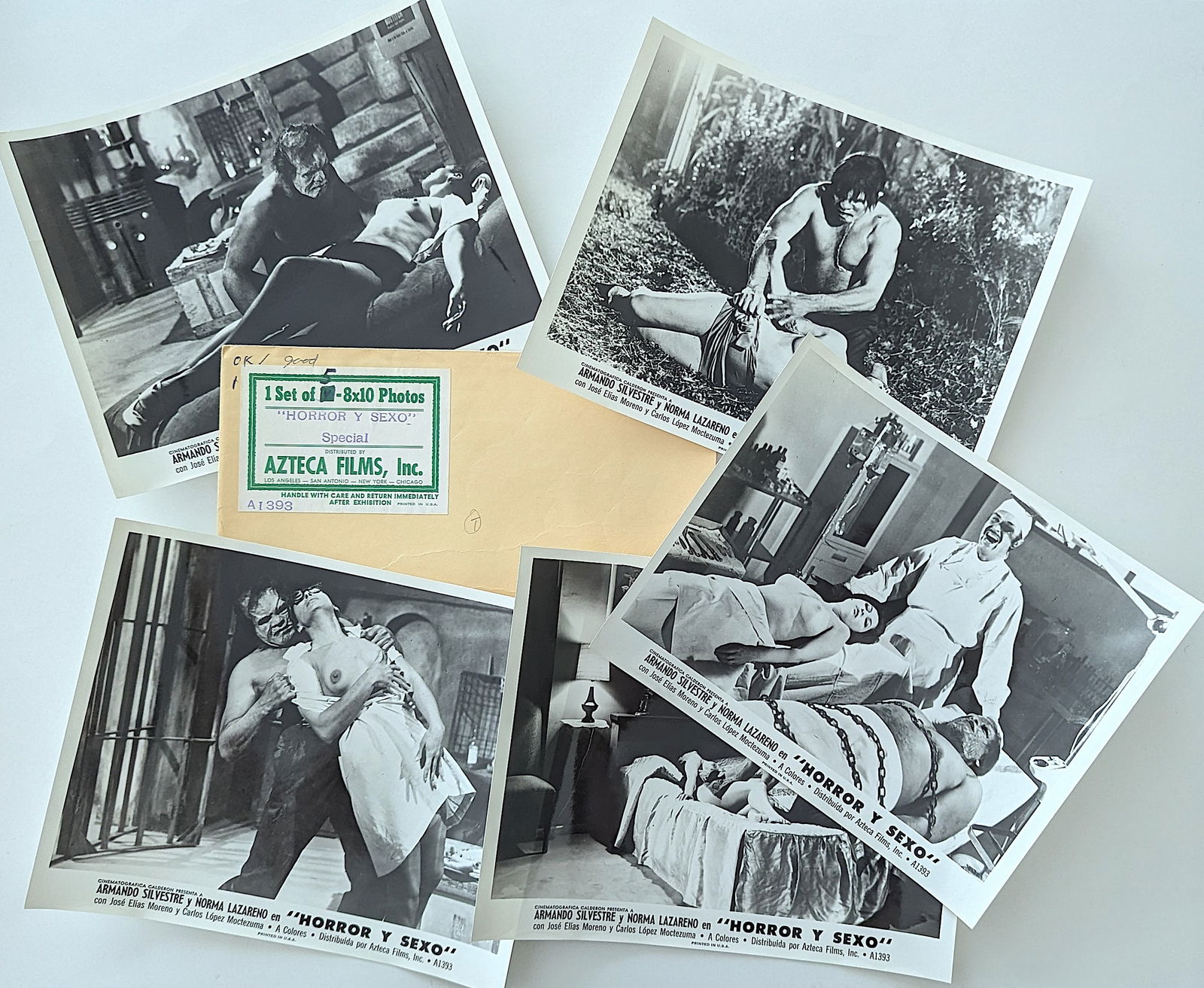 Set 5 Vintage Mexican Movie Stills "HORROR Y SEXO" , 1969 (1 of 1)