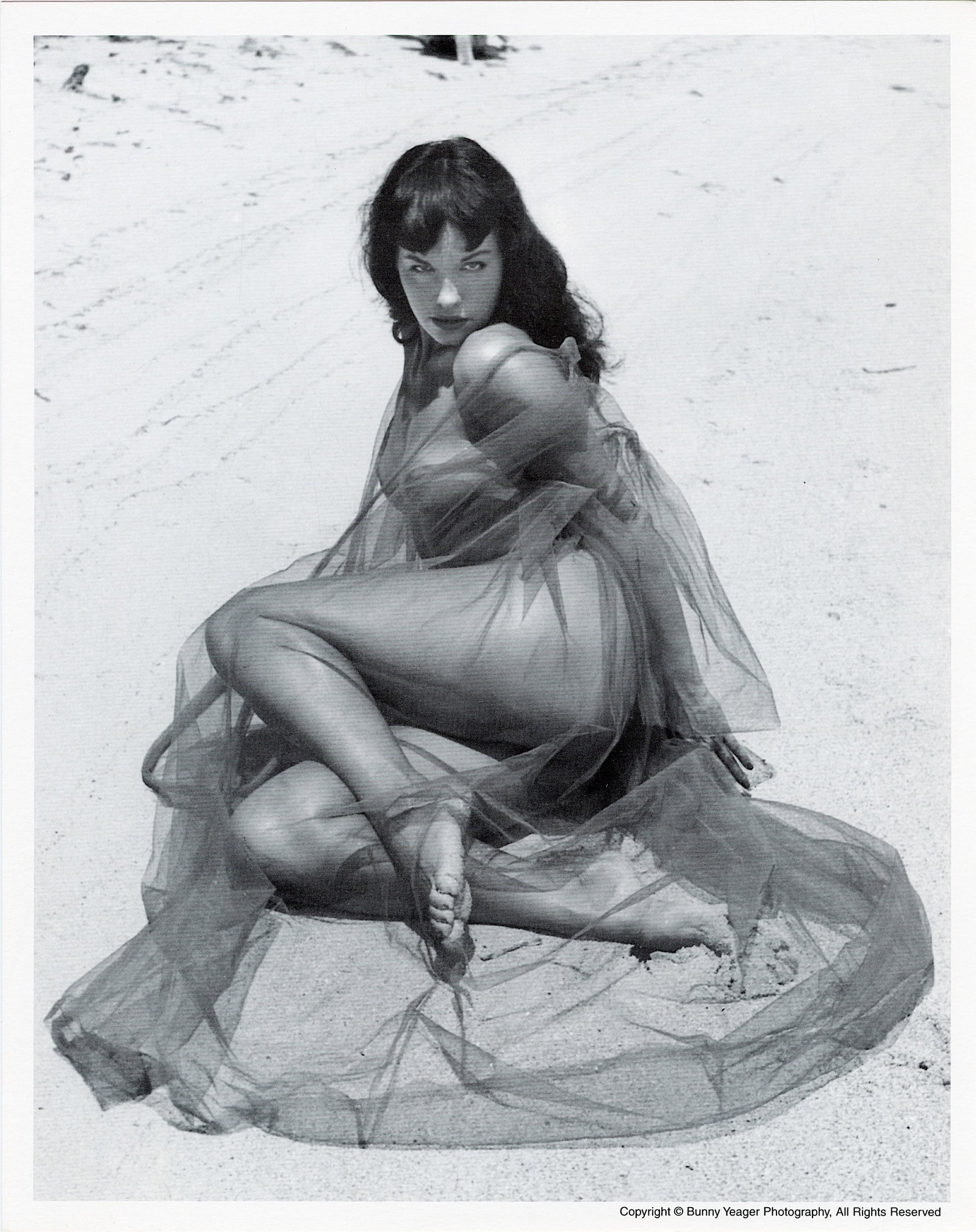 BUNNY YEAGER Vintage Pin Up Litho Model BETTIE PAGE: This lot is coming from Bunny Yeager's estate/archives. Linnea Eleanor "Bunny" Yeager (March 13, 1929 - May 24, 2014) was an American photographer and pin-up model. She met Bettie Page in 1954, and to
