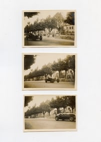 Rare Set 3 Vintage Velox Photos 1940s Car Racing Monaco Circuit