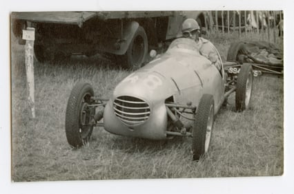 Vintage Original Photo Car Racing Copyright 2.5 " x 4.25"