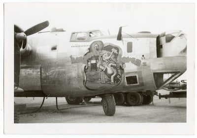 Vintage Photo Nose Art F-7A Liberator Hangover Heaven II Air Force