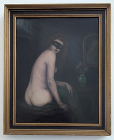 D. RANSI Original Oil on Canvas Artistic Nude 20th. C.