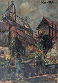Original 20th C. French Impressionism Painting Oil on Canvas 10.5" x 7.5"
