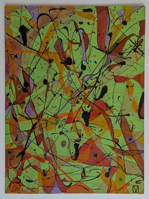 DANIEL MARTINEZ (1961- ) Abstract Expressionism Oil Listed Artist
