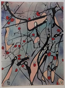 DANIEL MARTINEZ (1961- ) Abstract Expressionism Oil Listed Artist
