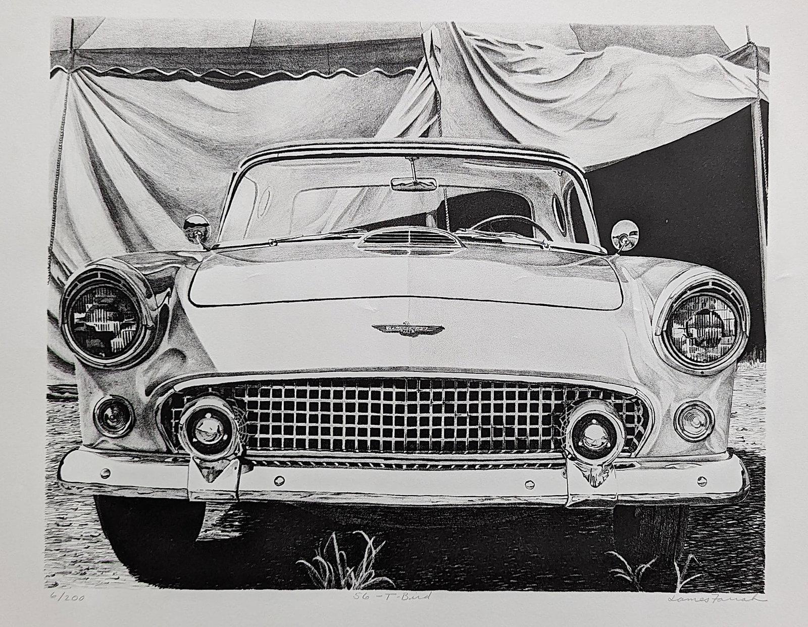 James Farrah (American, B.1950)  Automobile Lithograph 19.50" x 26" (1 of 4)