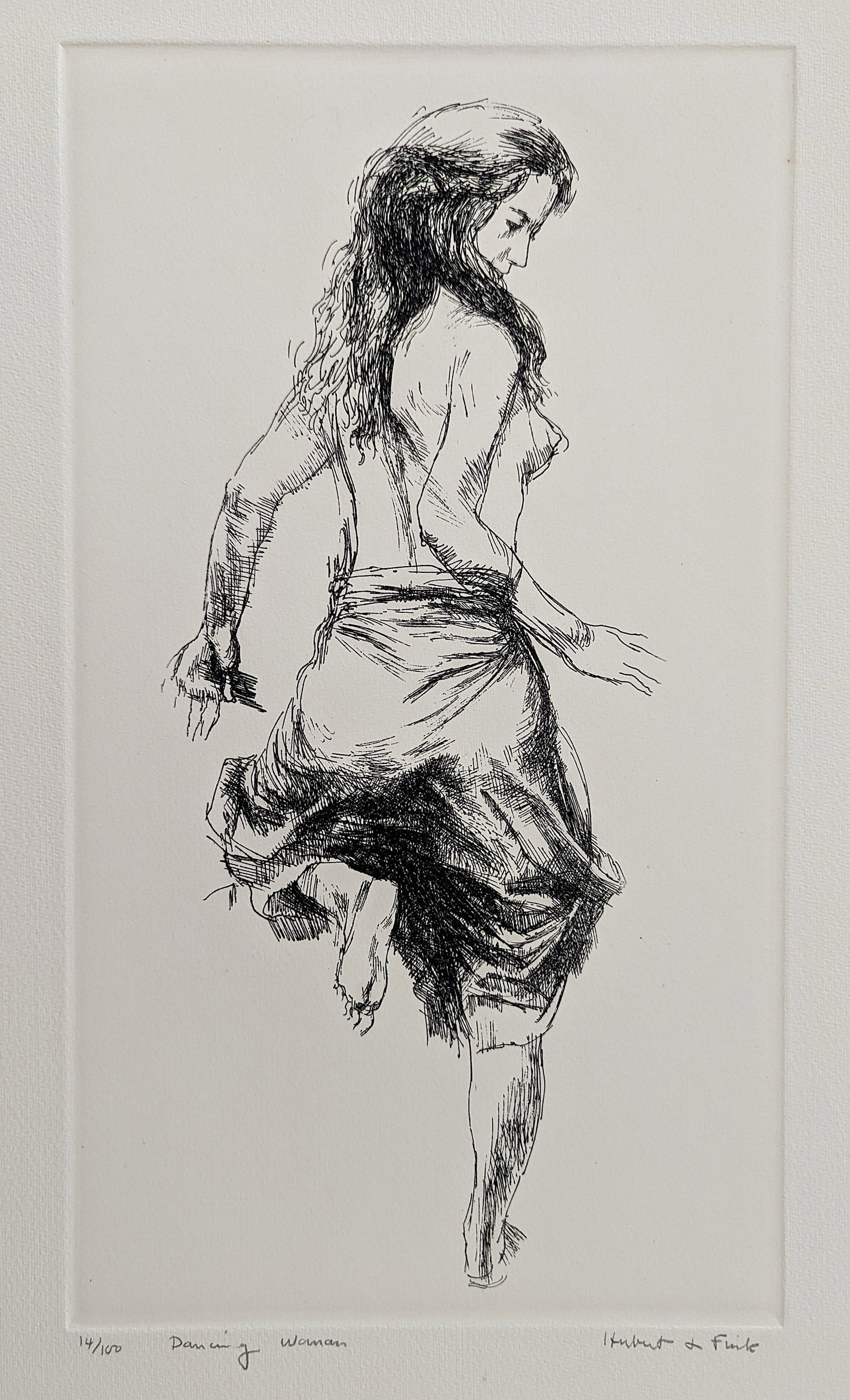 Original Signed Herbert Lewis Fink Etching Approx. 14" x 7.75" (Plate) (1 of 3)