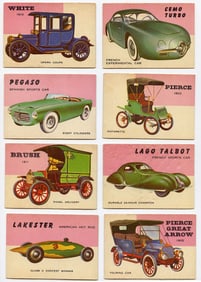Vintage Set 8 Tradecards Topps 1954 World On Wheels