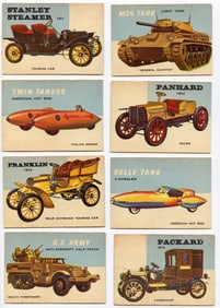 Vintage Set 8 Tradecards Topps 1954 World On Wheels