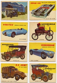 Vintage Set 8 Tradecards Topps 1954 World On Wheels