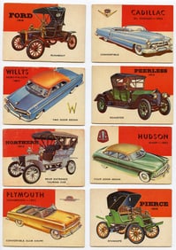 Vintage Set 8 Tradecards Topps 1954 World On Wheels