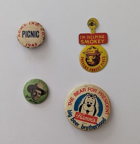 Vintage Set 4 Pins Collectors Opportunity!