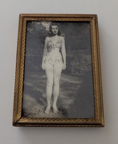 Original Photo Beautiful Sexy Pin Up in Bikini 20th C. 3.5" x 2.6"