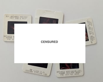 Vintage 20th C. Set CENSURED 35mm Transparencies Nudes Adults