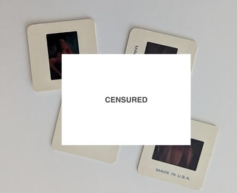 Vintage 20th C. Set CENSURED 35mm Transparencies Nudes Adults
