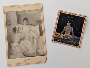 Vintage Antique Ephemera Artistic Female Nudes 6.5" x 4.25" - 3.6" x 3.25"
