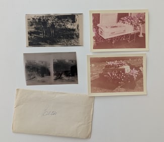 Vintage Group Photos and Negatives Including Funeral Coffin