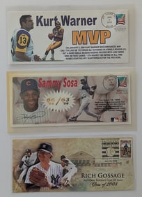 Set 3 Sports Baseball / Football Official Commemorative Envelope
