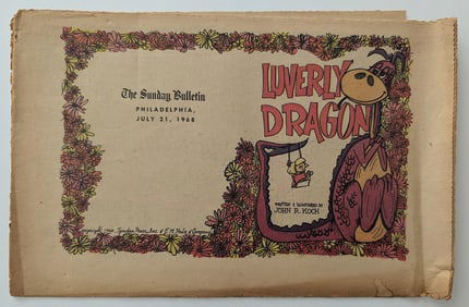 Vintage LUVERLY DRAGON The Sunday Bulletin Philadelphia, 1968