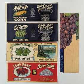 Vintage Set with Old Original Labels Tobacco Fruits Cigars