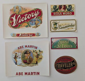 Vintage Set with Old Original Labels Tobacco Fruits Cigars