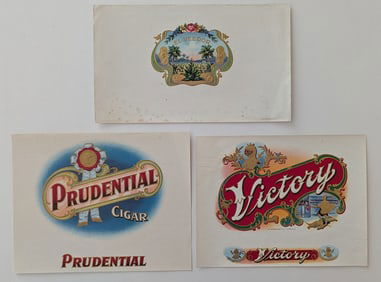 Vintage Set with Old Original Labels Tobacco Fruits Cigars