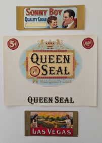 Vintage Set with Old Original Labels Tobacco Fruits Cigars