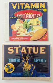 Vintage Set with Old Original Labels Tobacco Fruits Cigars