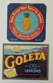 Vintage Set with Old Original Labels Tobacco Fruits Cigars