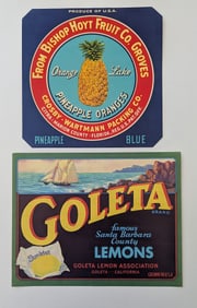 Vintage Set with Old Original Labels Tobacco Fruits Cigars