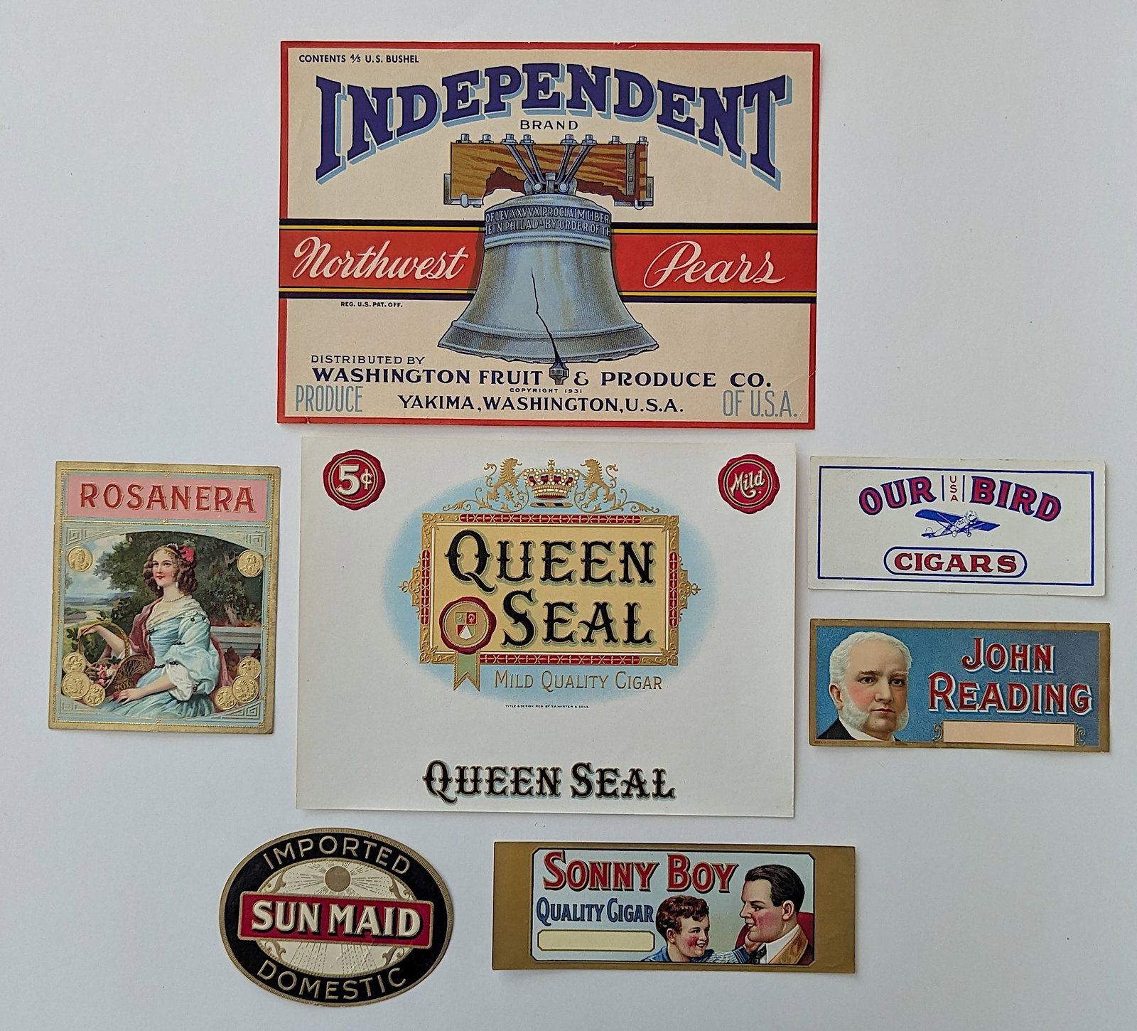 Vintage Set with Old Original Labels Tobacco Fruits Cigars (1 of 2)