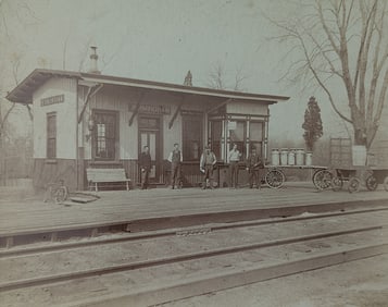 19th C. Cabinet Photo Penna Railroad Station, NJ