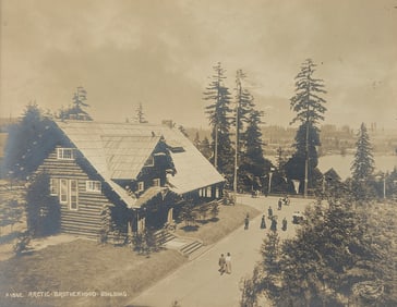 Scarce Antique Cabinet Photo ARCTIC BROTHERHOOD BUILDING in Alaska