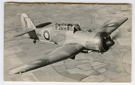 Vintage Photo Bomber Miles Martinet British Aircraft 1940s 4" x 7"