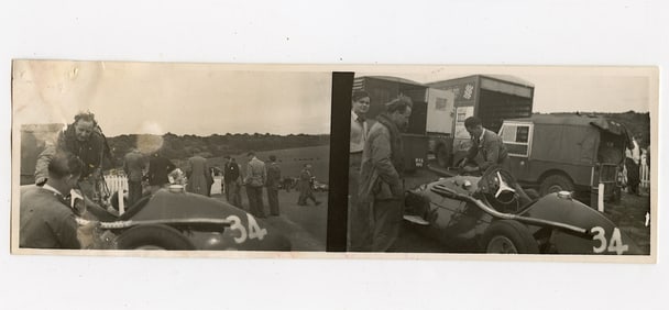 Vintage Pair Car Racing Original Photographs Approx. 2.25" x 7.25"