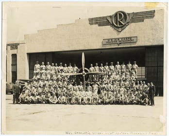 Vintage Photo U. S. Air Corps in The Roosevelt Field 10" x 8"