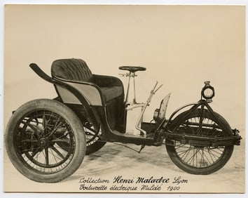 Vintage Photo Car 1900 Milde electric 3-wheeler Transportation 4" x 5.25"