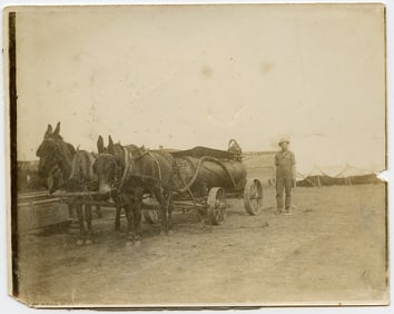 Antique American 1910s Photo Windmill Farmer 4" x 5"