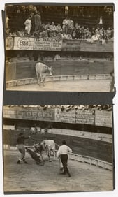Vintage Original Silver Photos Bullfight Card Advertisings 8" x 5"