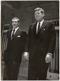 Vintage Photo Pres. John F. Kenedy with Shah of Iran 7" x 5"