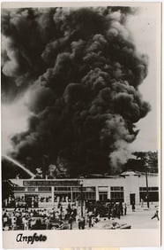 Vintage Historical Photo Coca Cola Factory Fire Rockville N.Y. , 1950