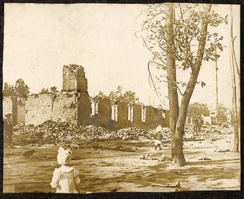 Antique Cabinet Photo Europe Ruins After WW1