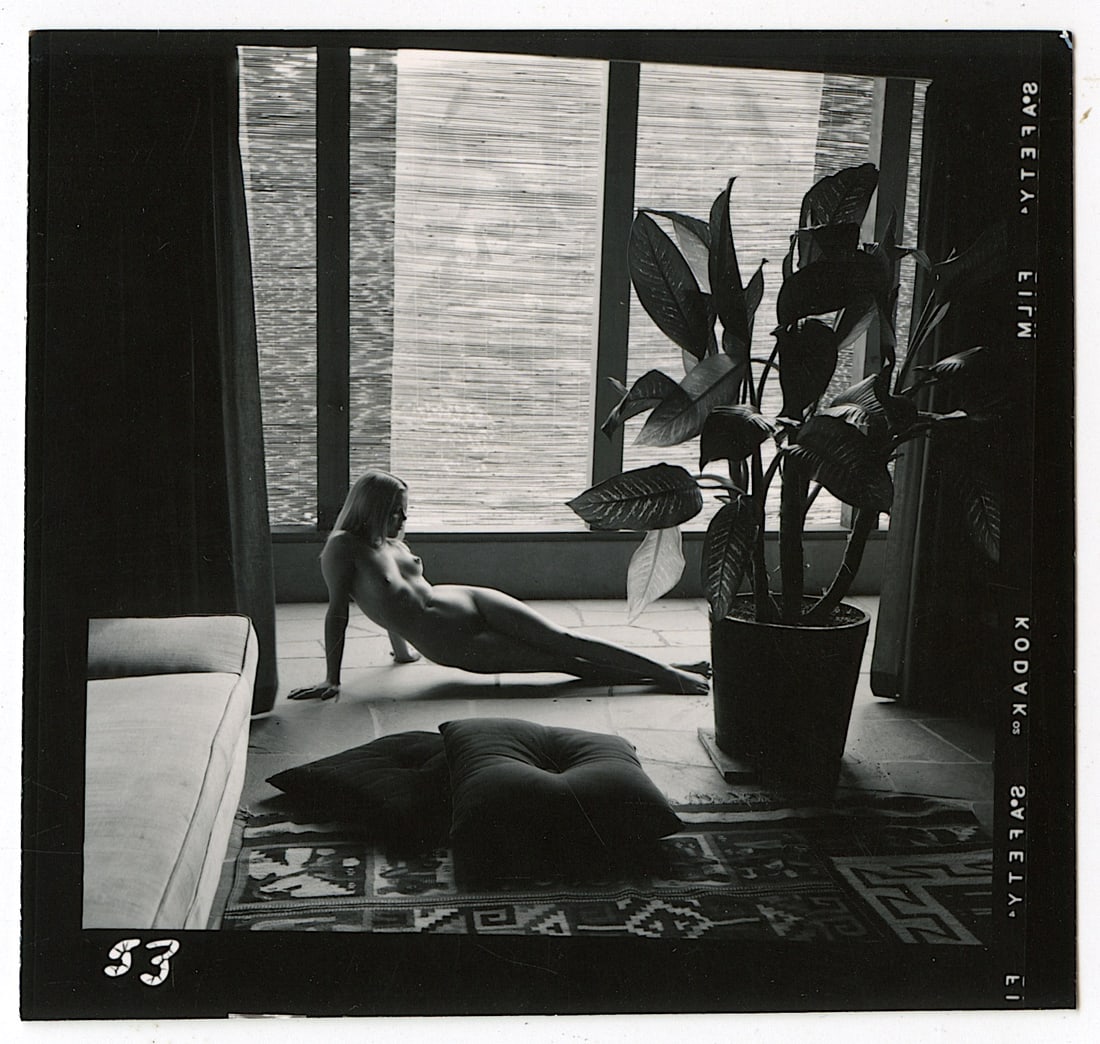 ANDRÉ DE DIENES Vintage Photo 1950s-1960s Nude Study: The provenance of this photo is from the archives of notable photographer André de Dienes.The dimensions are Approx. 2.75" x 2.75" (small variances can occur). This black and white gelatin photo was 