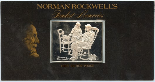 1973 NORMAN ROCKWELL Silver Ingot 1st Ed. Proof