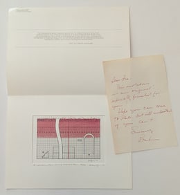 BARBARA NEIJNA Original Colored Print Invitation Hnad Signed & Note