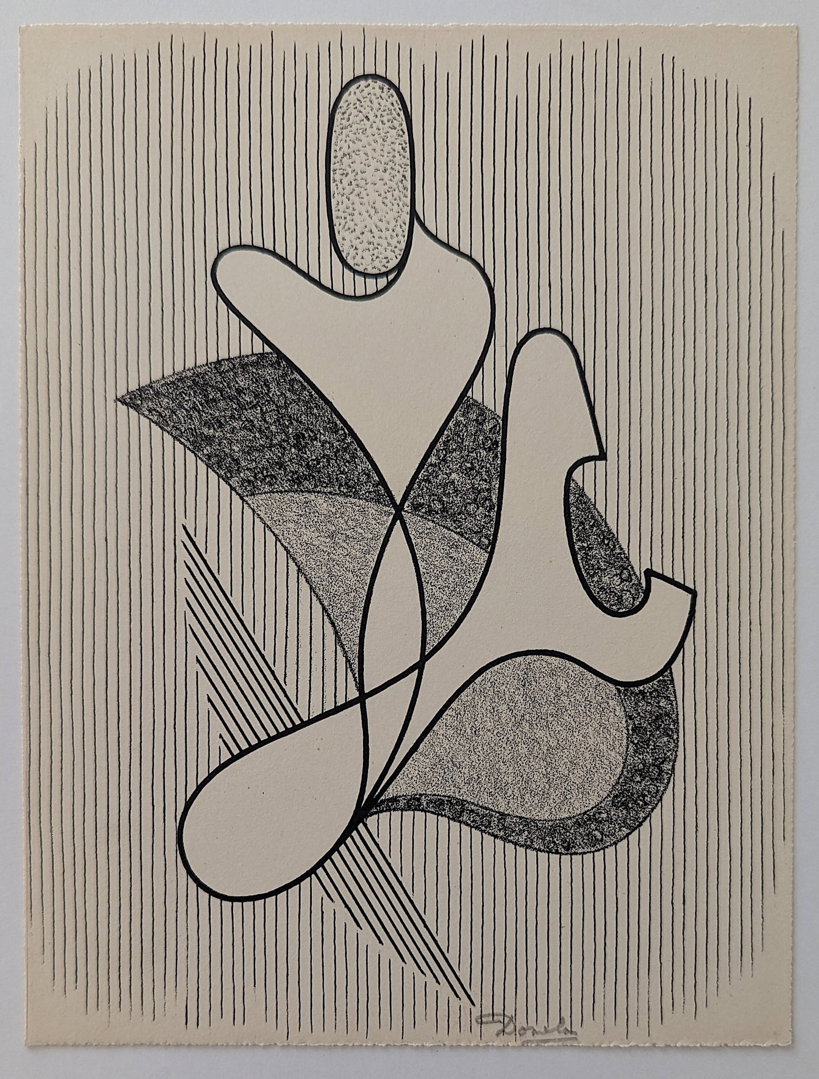 Vintage Signed Lithograph CESAR DOMELA (1900 - 1992): The provenance of this lot is from the estate of a deceased formal art collector in Miami, FL. The dimensions are Approx. 7" x 5.3". Please see all the included images to read all related information 