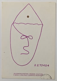 Card Lithograph JON BOROFSKY in NY