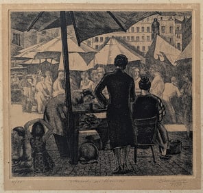 Etching 1930s  by ENRIQUE CARAVIA (1905-1922) L. Ed. 4/25