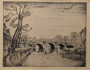 Etching 1930s  by ENRIQUE CARAVIA (1905-1922) L. Ed. 4/25