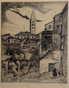Etching 1930s  by ENRIQUE CARAVIA (1905-1922) L. Ed. 5/25